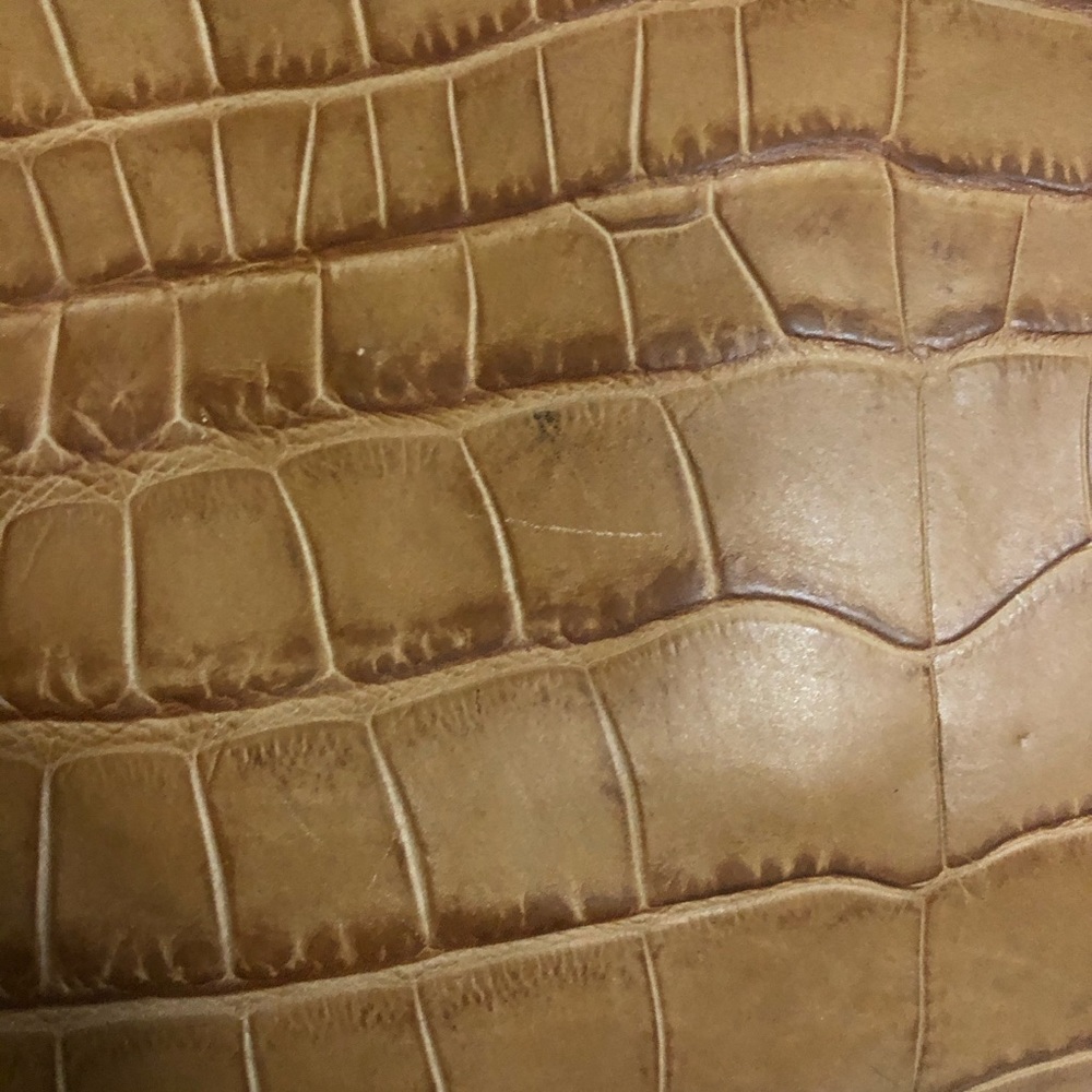 Furla Light Brown Tan Crocodile Leather Tote Bag - Picture 6 of 14